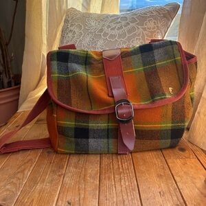 Vintage Plaid Crossbody Bag